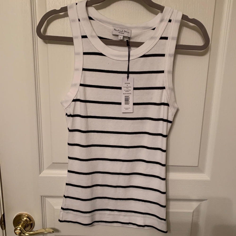 PALOMA BLAK AND WHITE STRIPED TANK TOP - SIZE SMALL